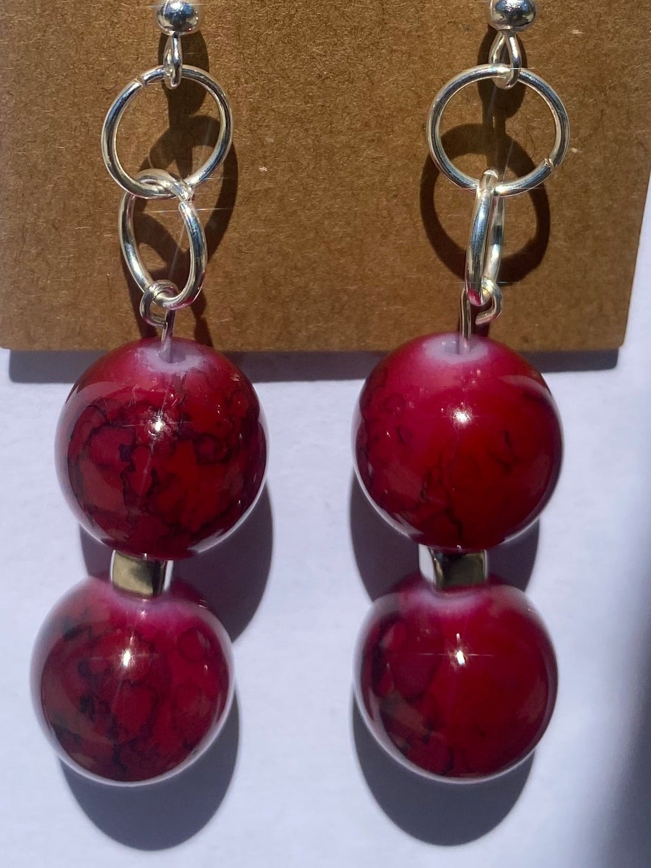 Maroon Marble Earrings