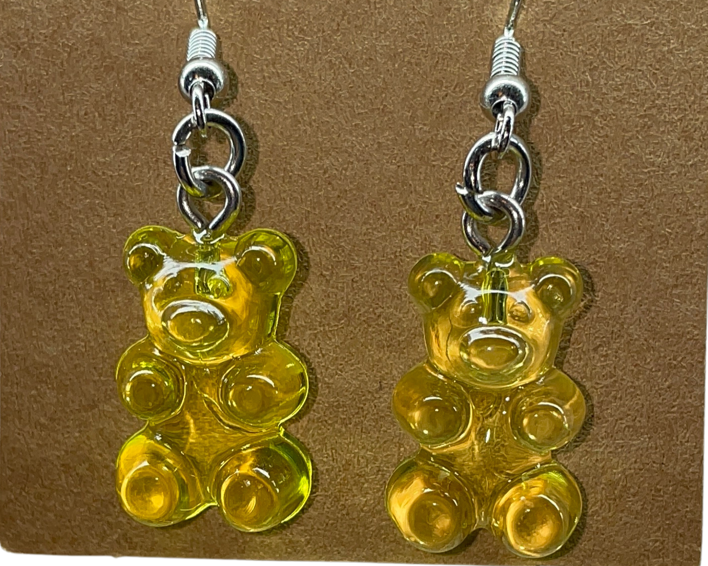Yellow gummie bear earrings