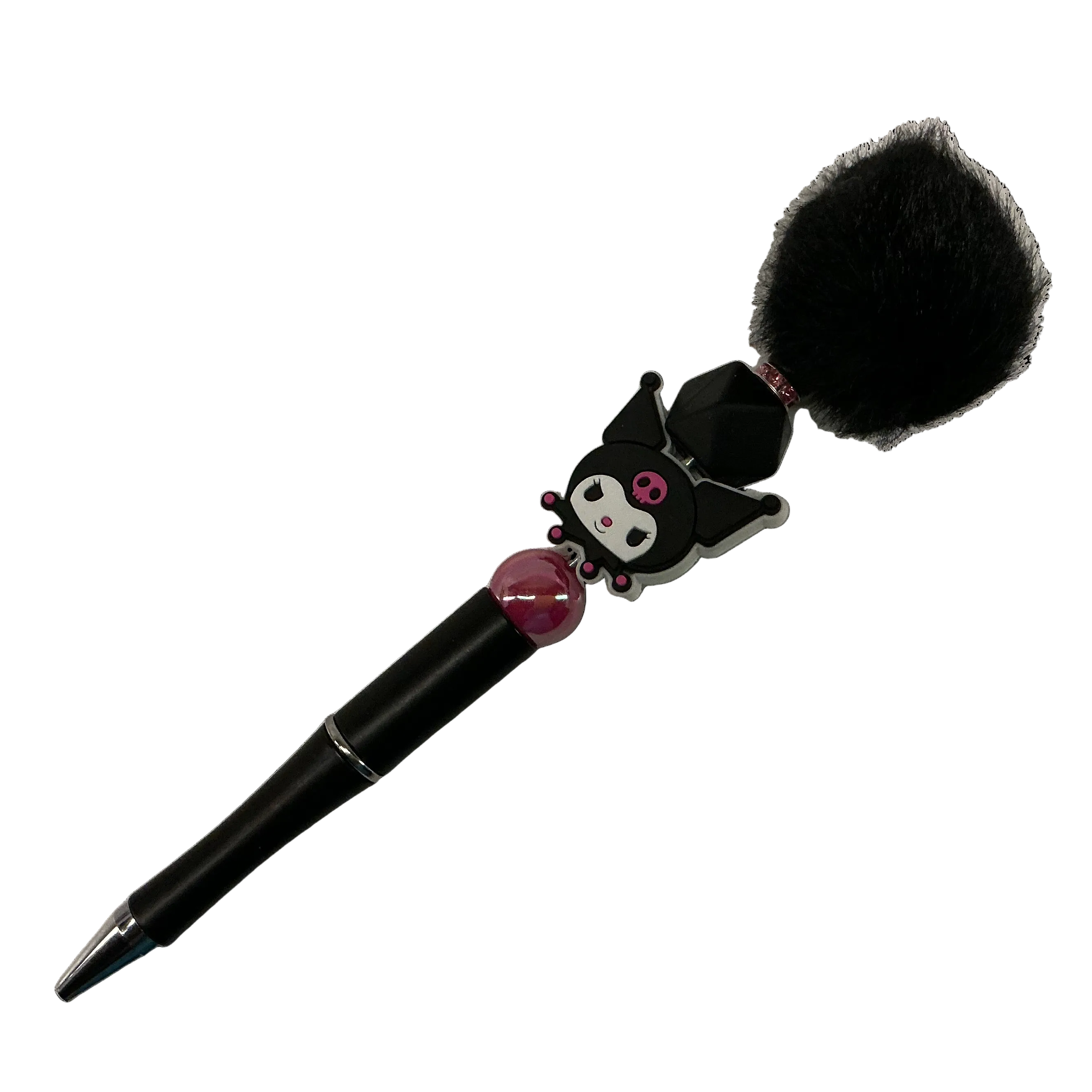 Black fuzzy kitty pen