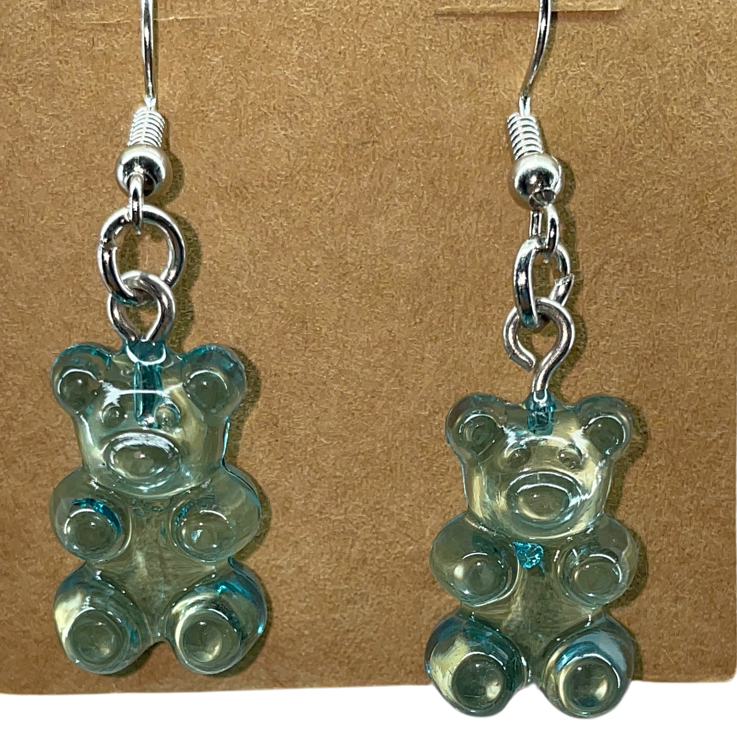 Blue gummie bear earrings
