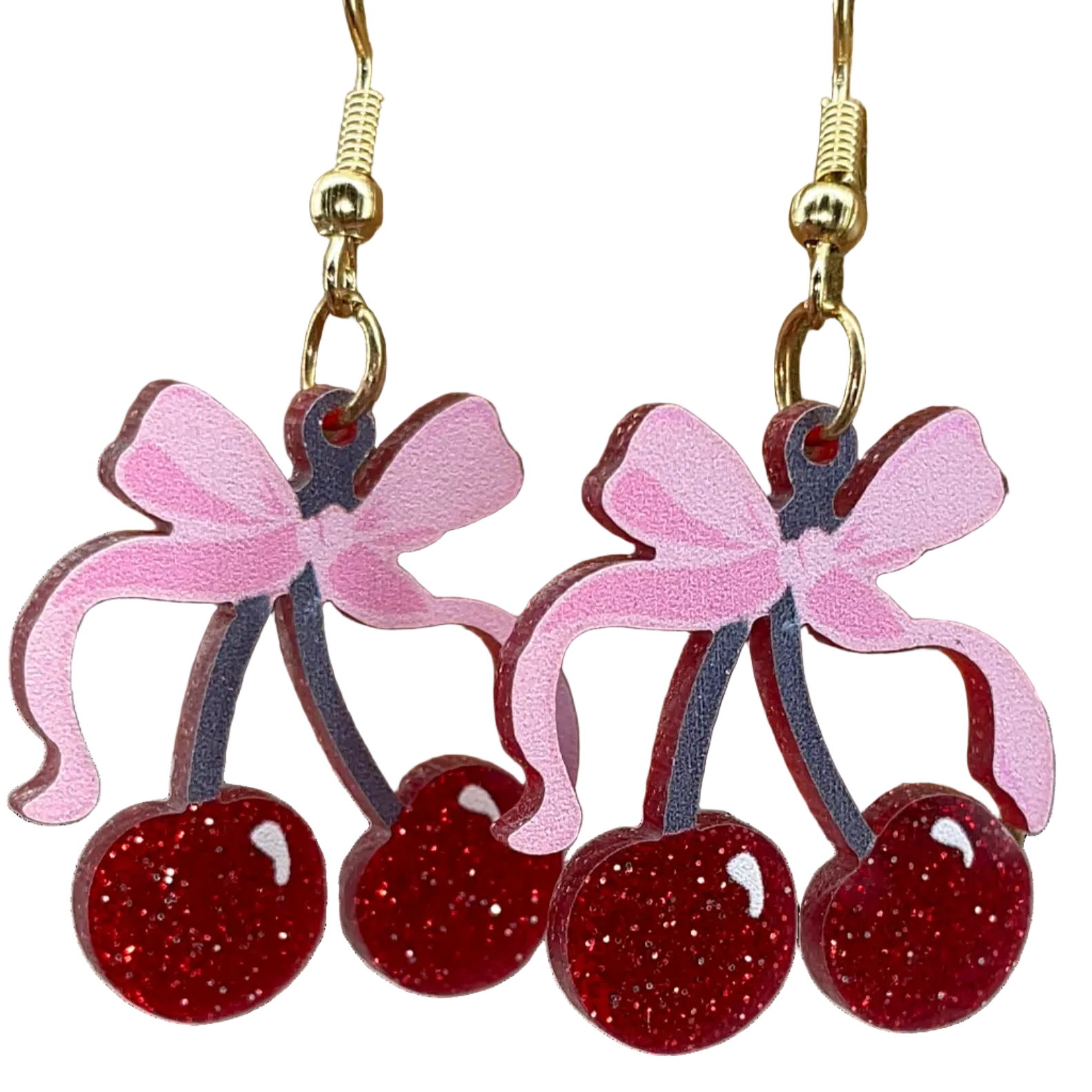 Cherry bow earrings