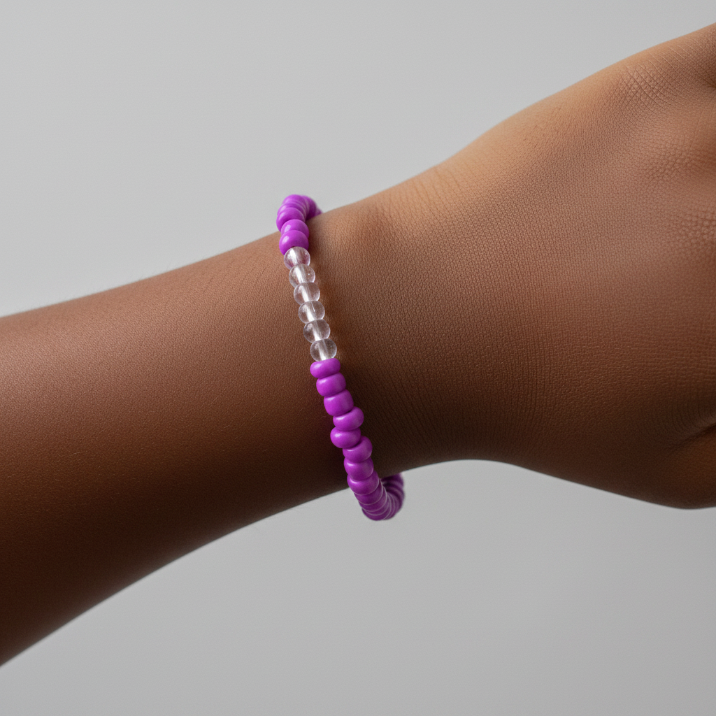 Clear Purple Seed Bracelet