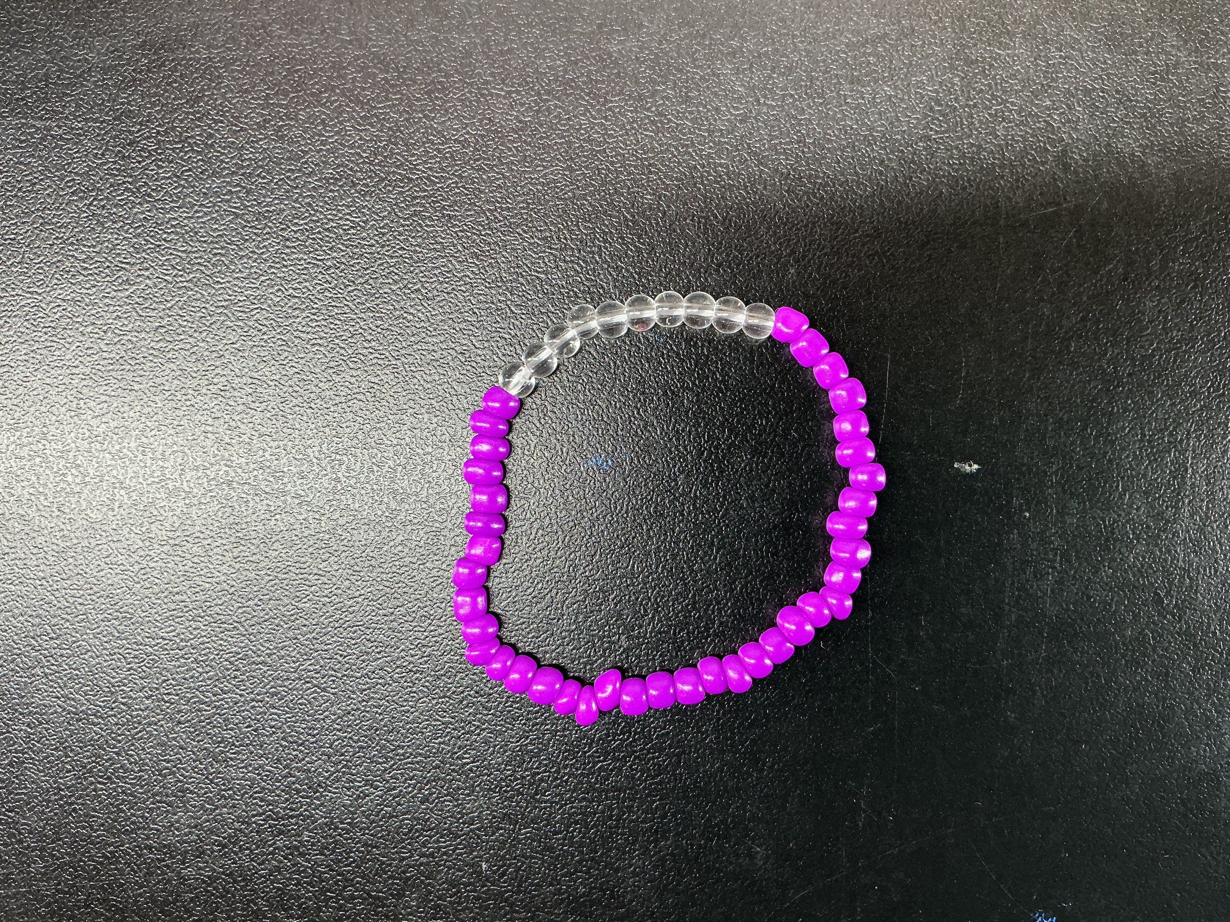 Clear Purple Seed Bracelet