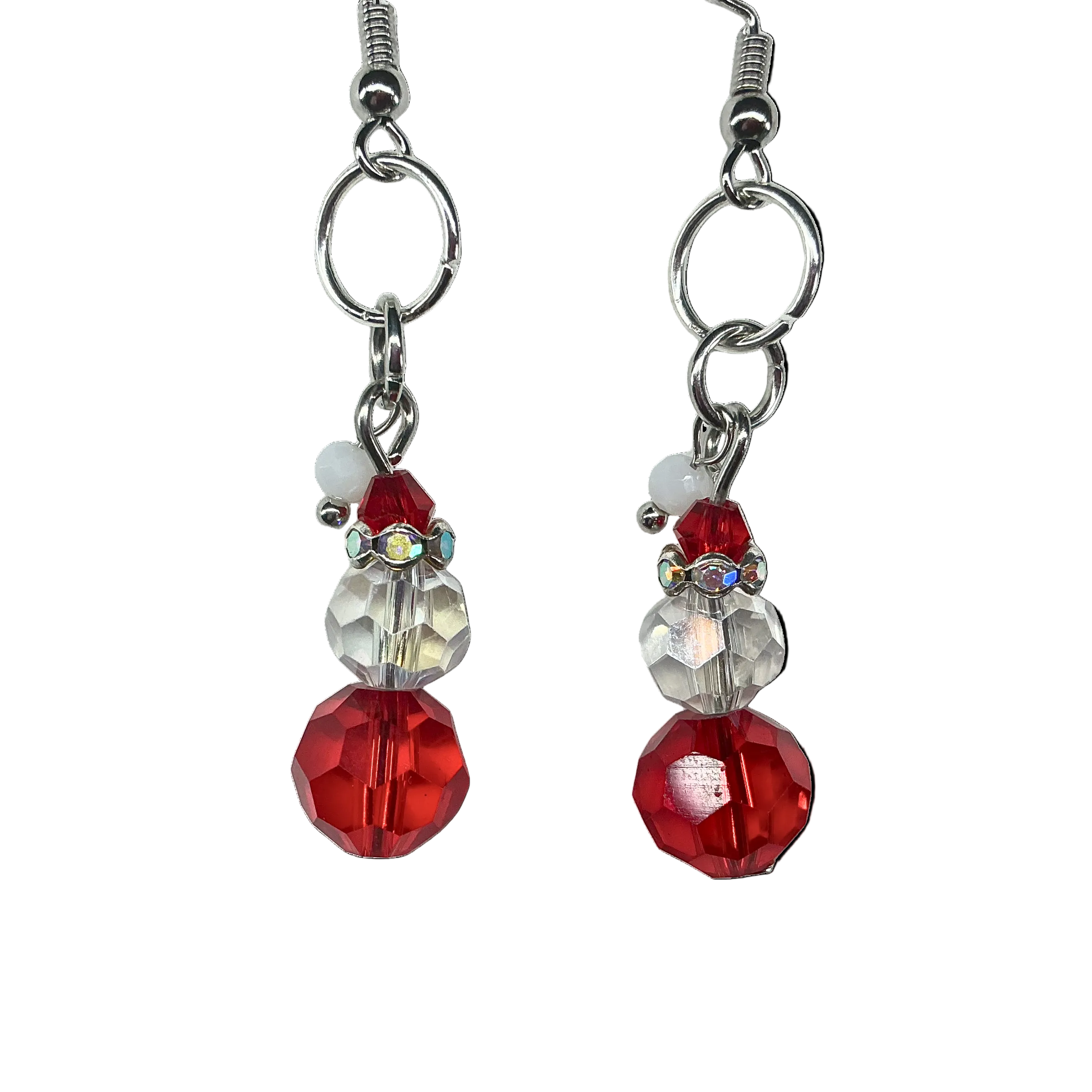 Glass snowman earrings