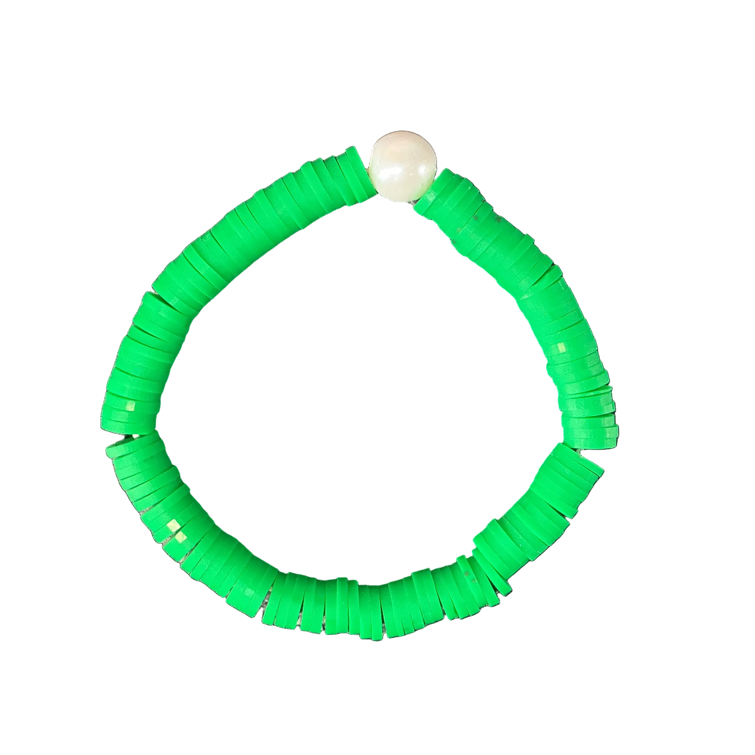 Green pear clay bracelet