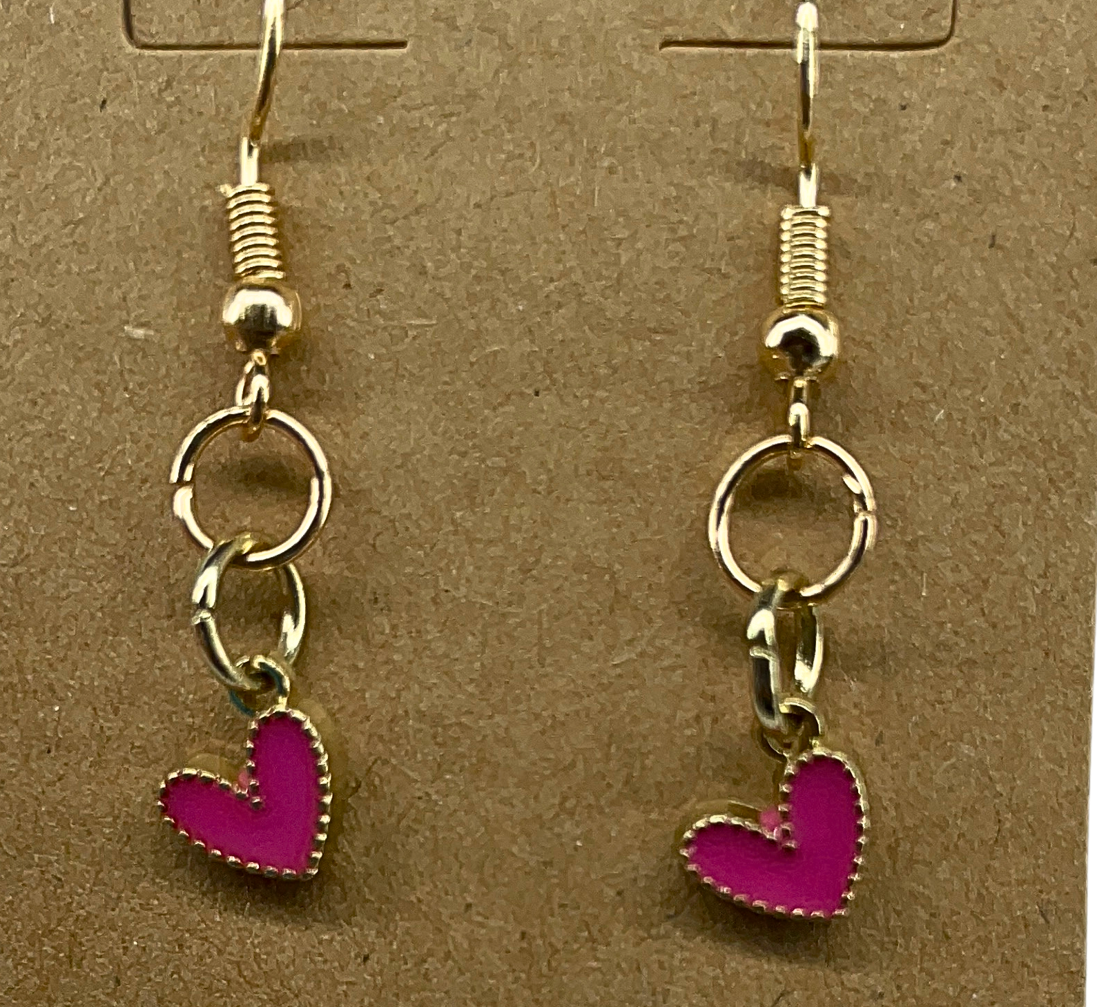 pink mini heart earrings