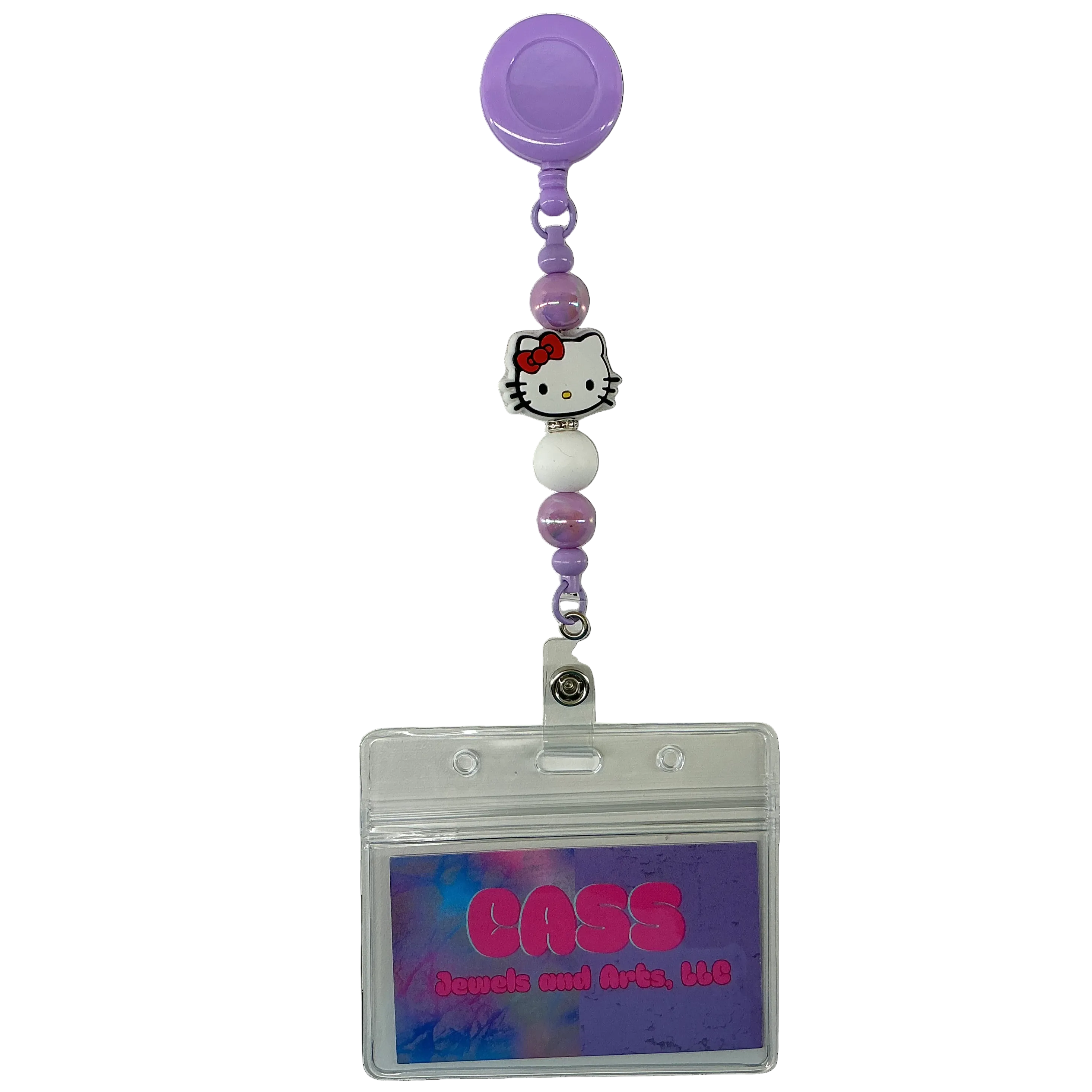 Purple kitty badge reel