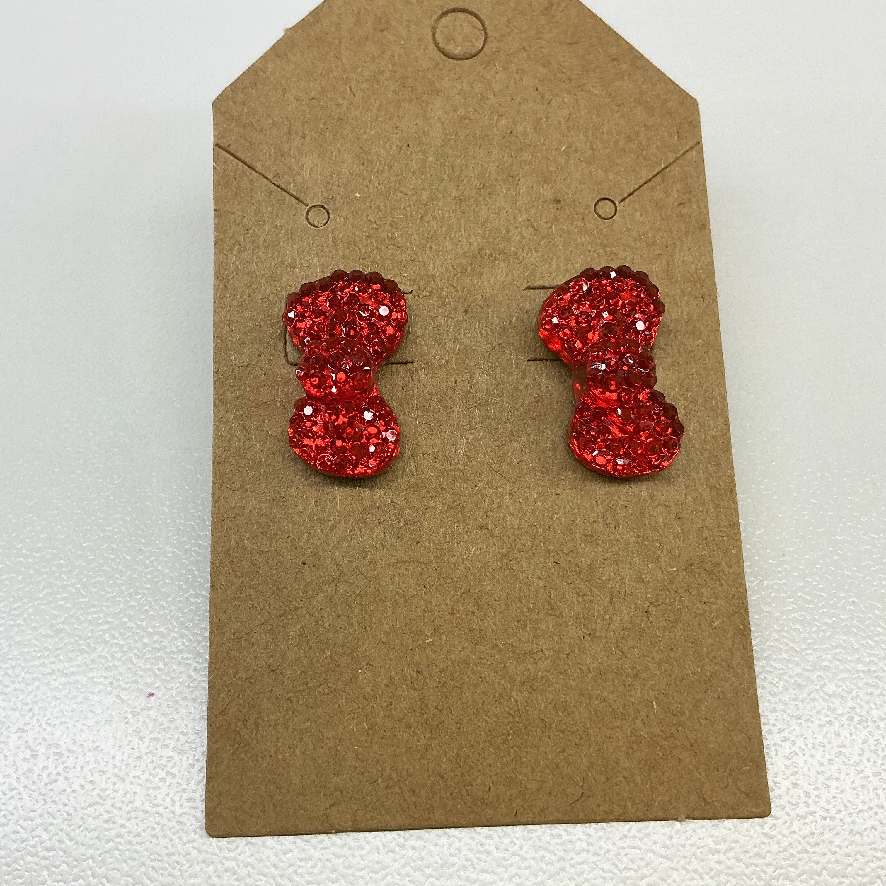 Red bow earrings
