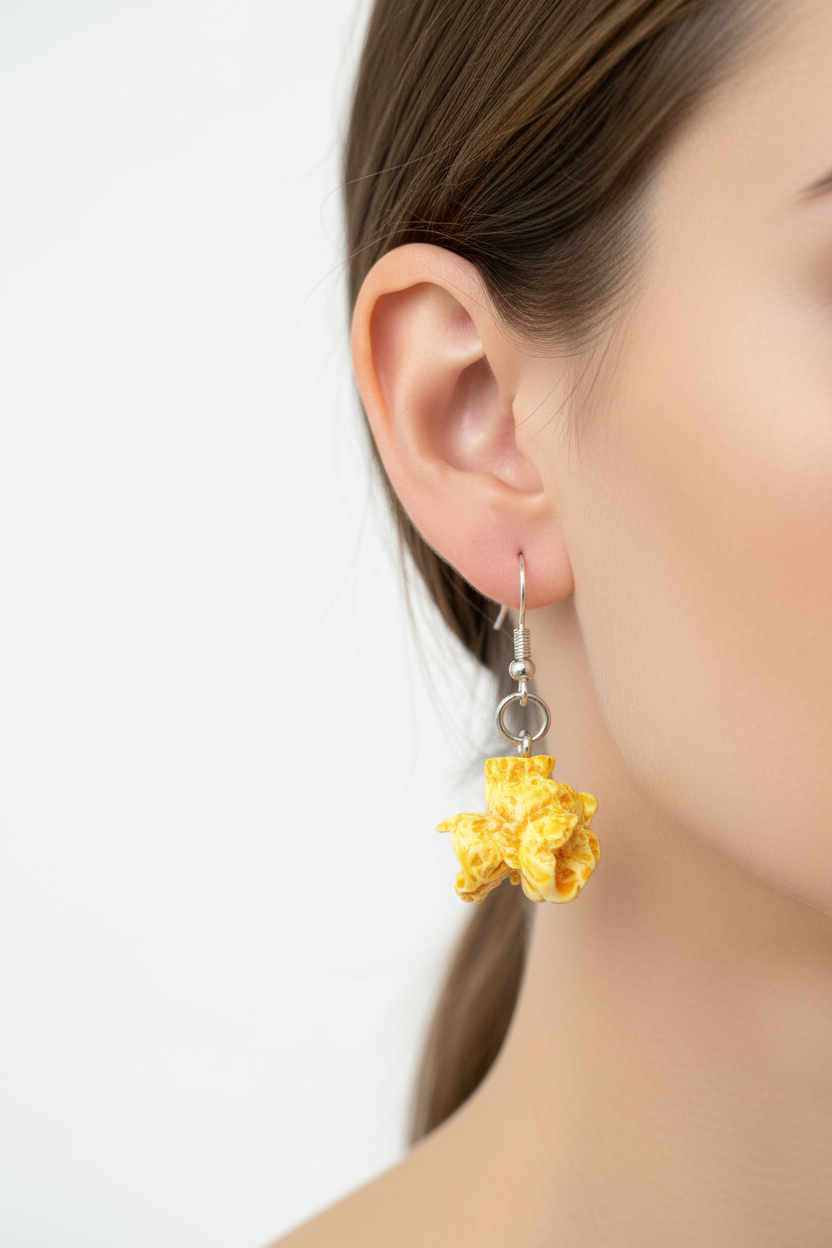 Butter popcorn earrings