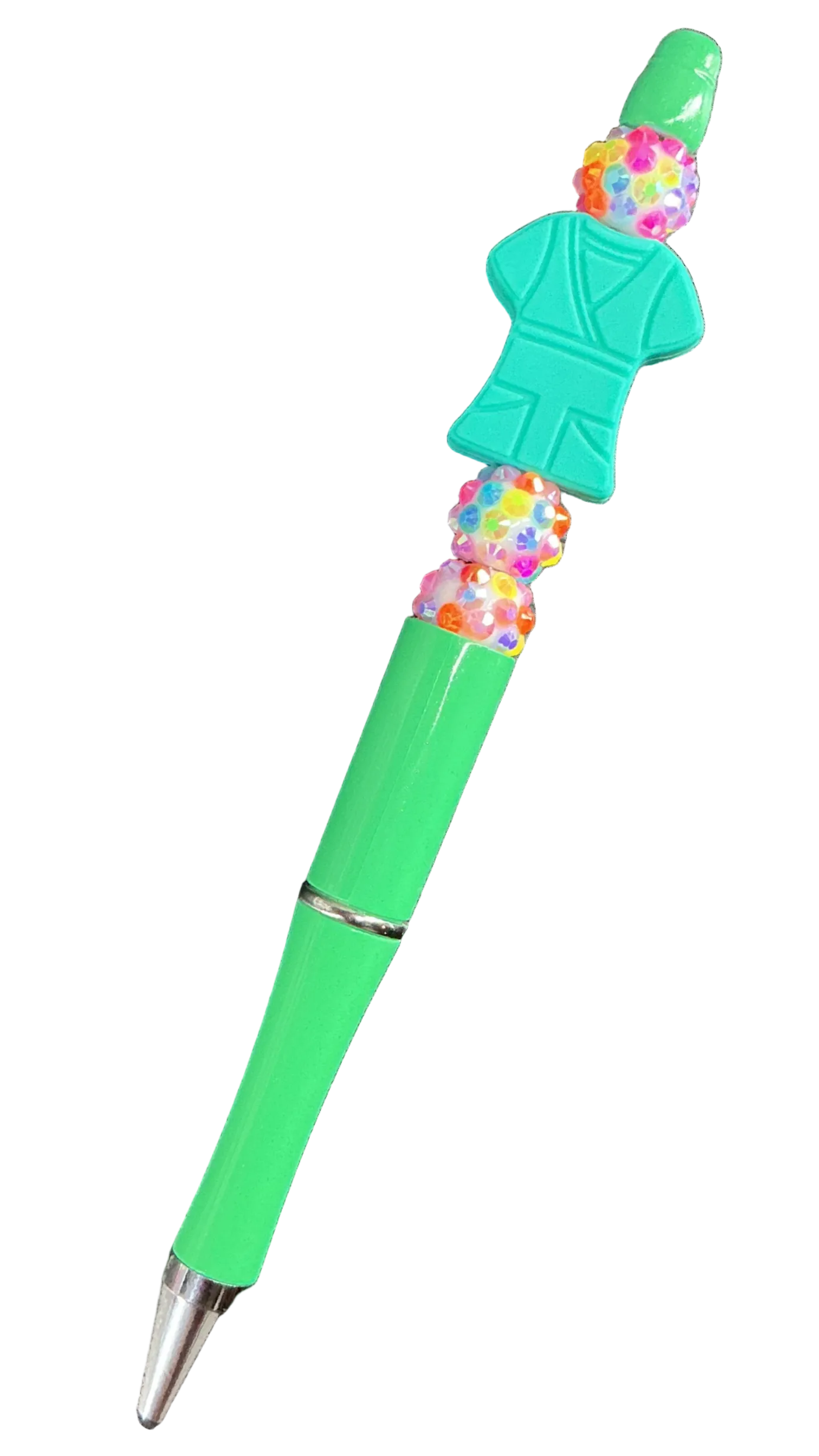Teal triple confetti pen