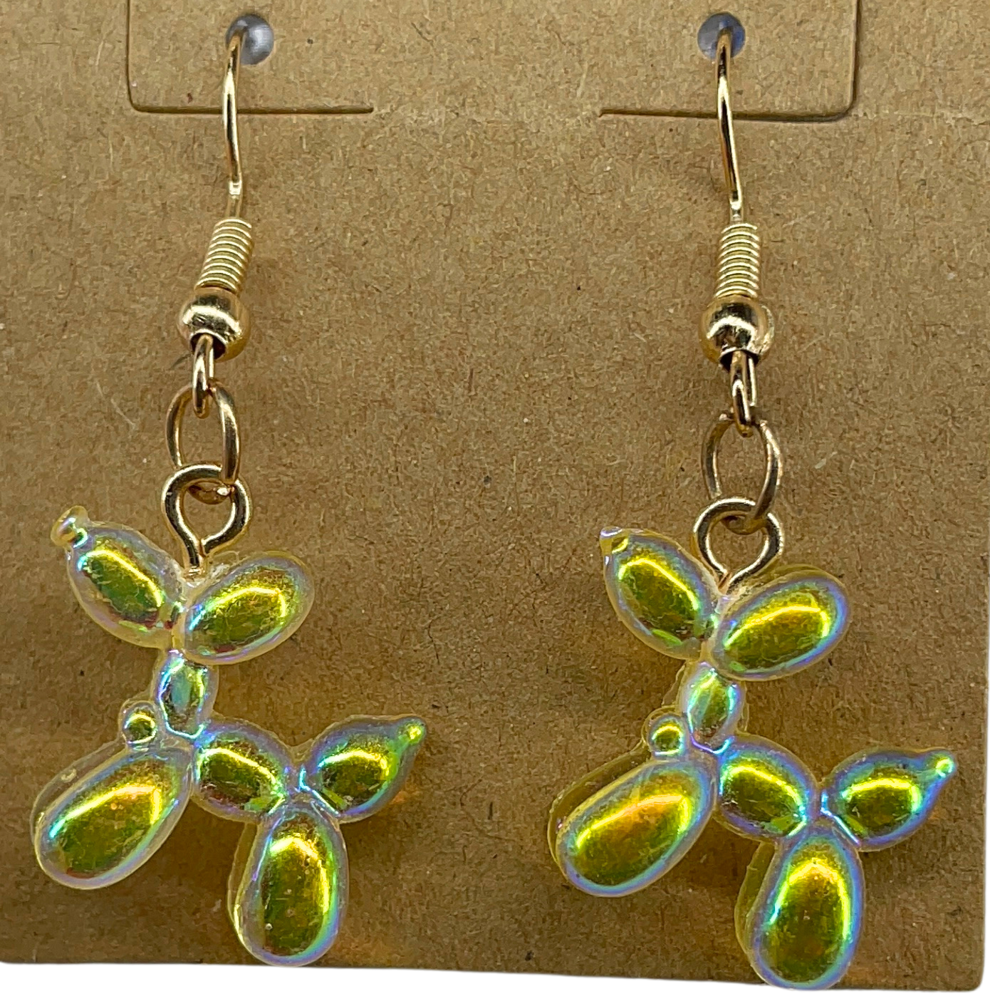 Yellow balloon poodle earrings